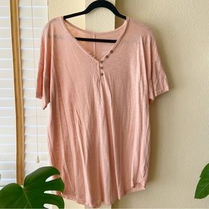 Knox Rose Blush Pink Henley Tee